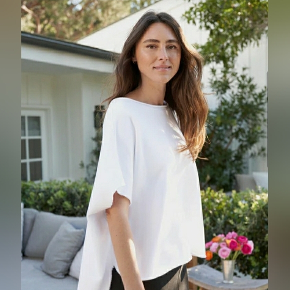 New Frank and Eileen crewneck Capelet Triple Fleece White Sweatshirt Top - Picture 4 of 8